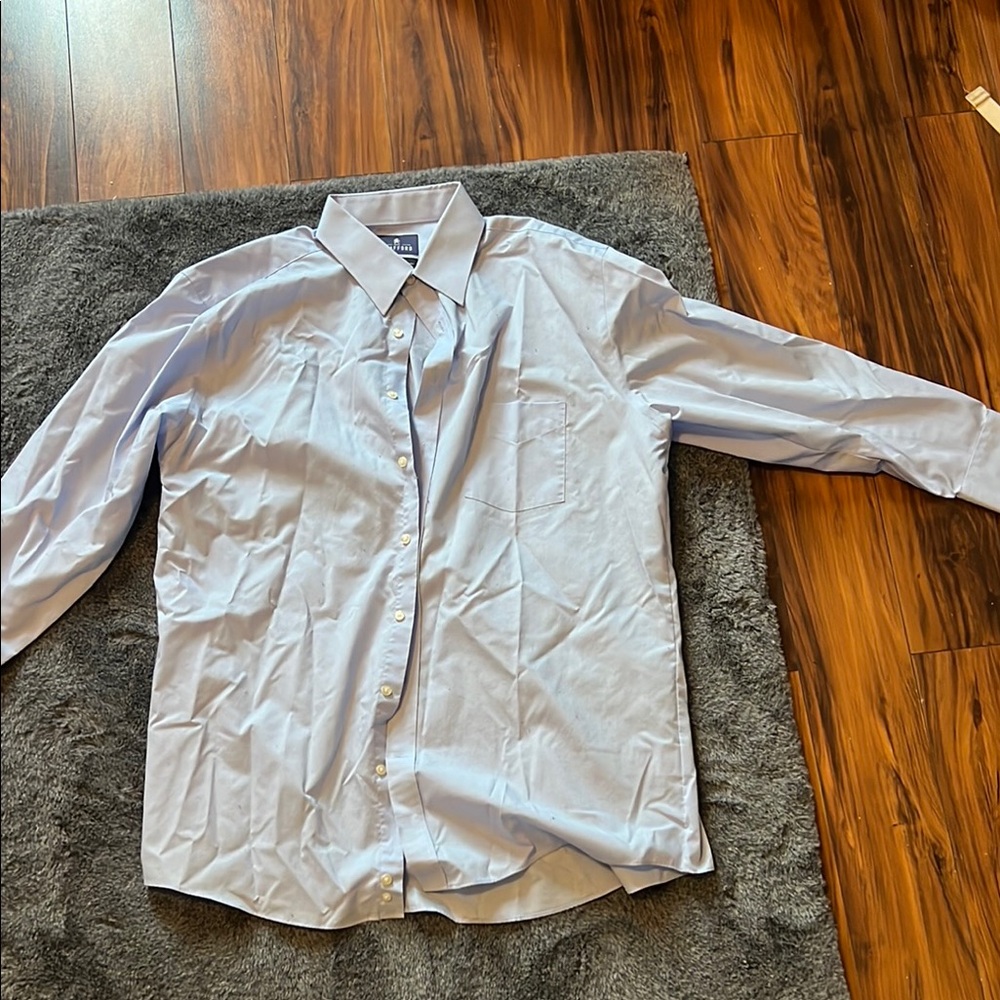 Stafford Blue Dress Shirt Long Sleeve Business